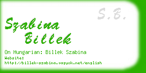 szabina billek business card